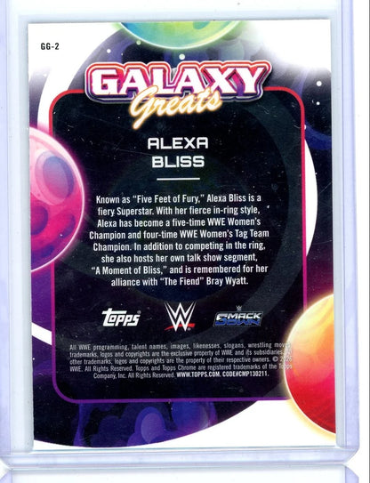 Alexa Bliss 2026 Topps Cosmic Chrome Galaxy Greats Blue Moon #'d 22/99