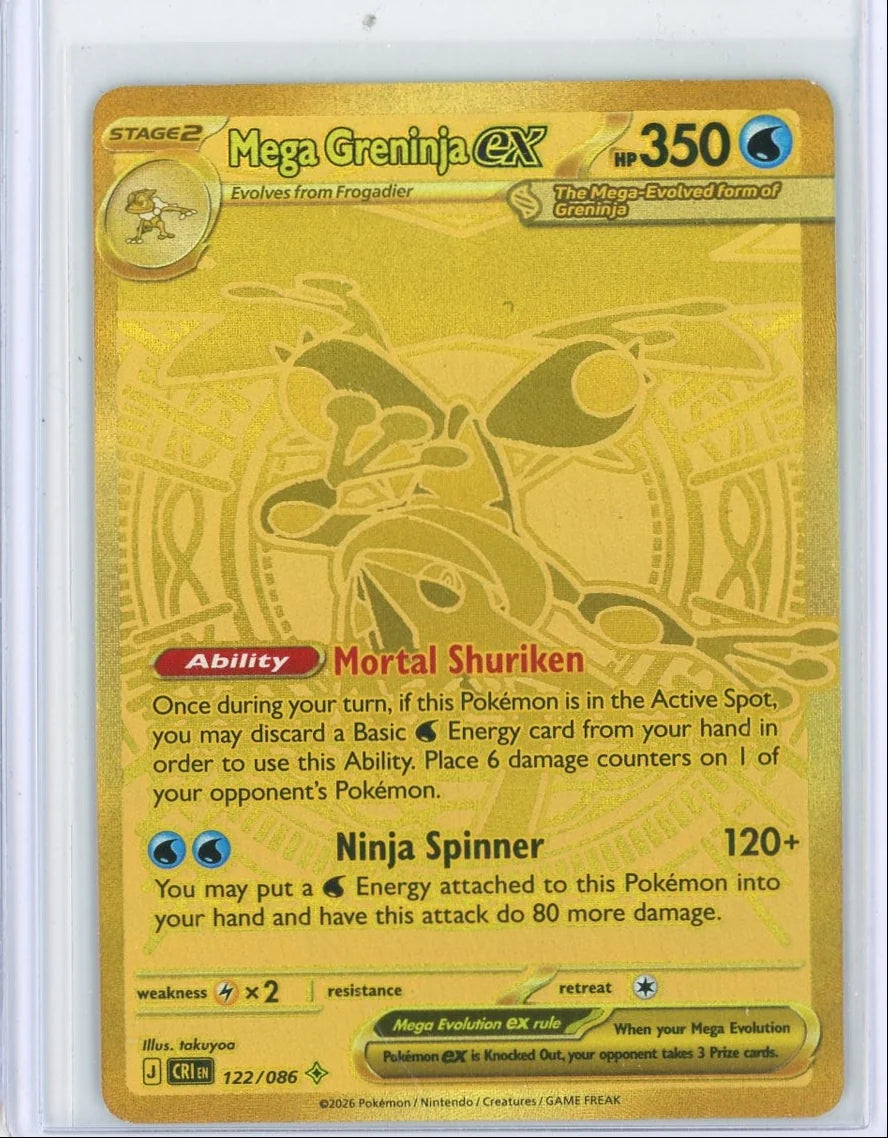 Mega Greninja ex Pokémon Chaos Rising Mega Hyper Rare #122/086