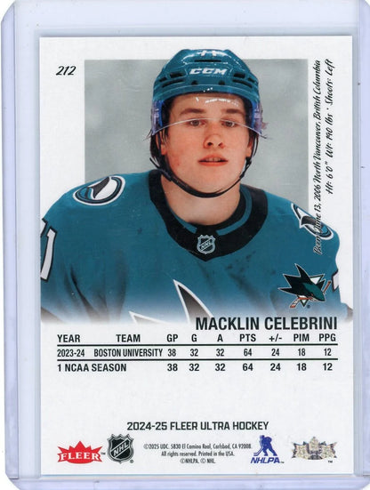 Macklin Celebrini 2024-25 Upper Deck Fleer Ultra RC