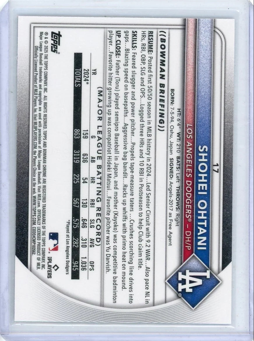 Shohei Ohtani 2025 Bowman Mojo Refractor