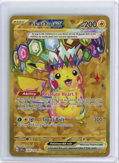 Pikachu ex Pokémon Surging Sparks Gold Hyper Rare #242/191
