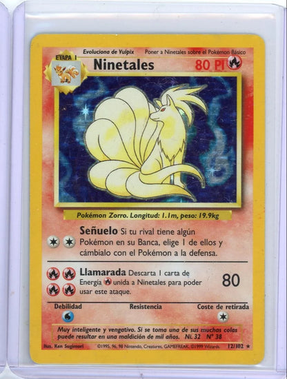 Ninetales Pokemon Base Set holo #12/102 HP/DMG