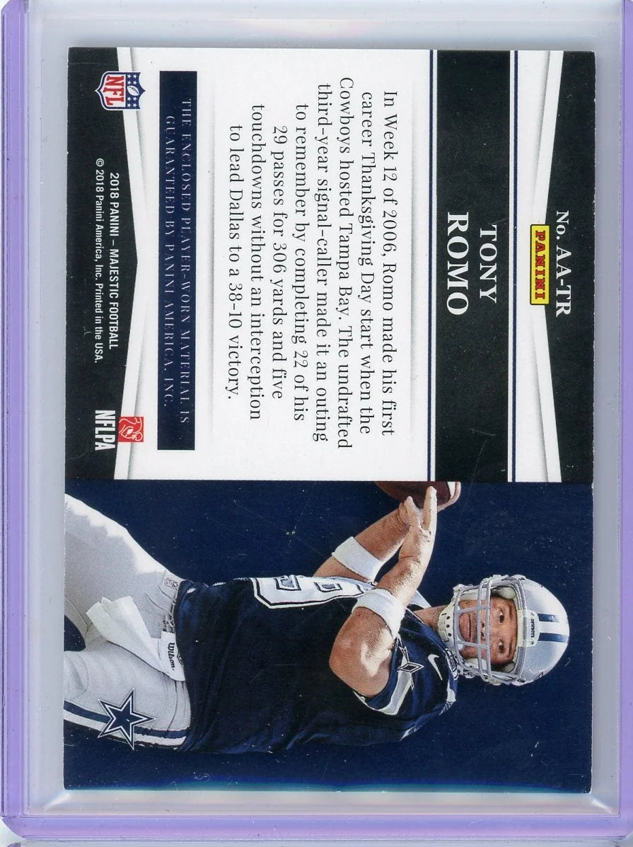 Tony Romo 2018 Panini Majestic Astonishing Arms relic #'d 25/25
