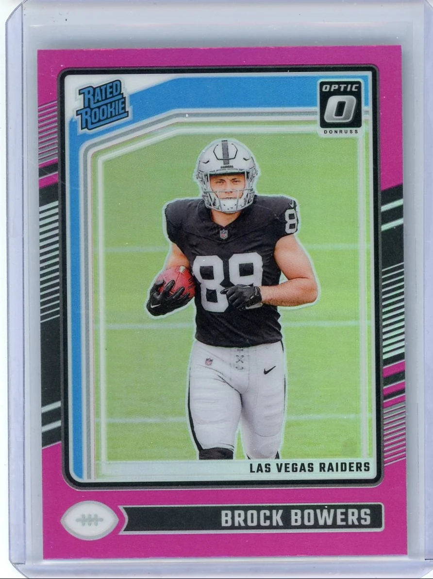 Brock Bowers 2024 Panini Donruss Optic Rated Rookie Pink