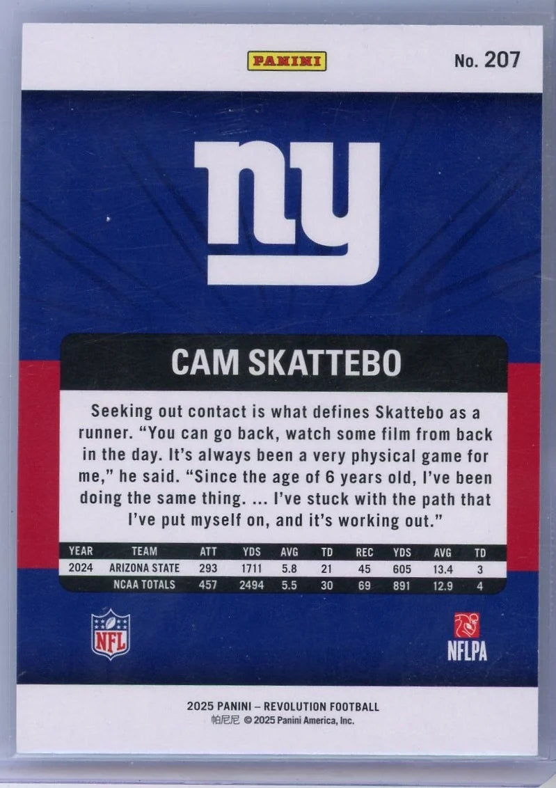 Cam Skattebo 2025 Panini Revolution RC # 207