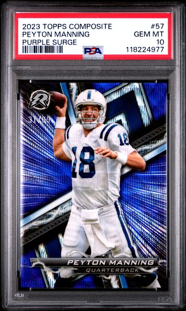 Peyton Manning 2023 Topps Composite Purple Surge #'d 31/99 PSA 10