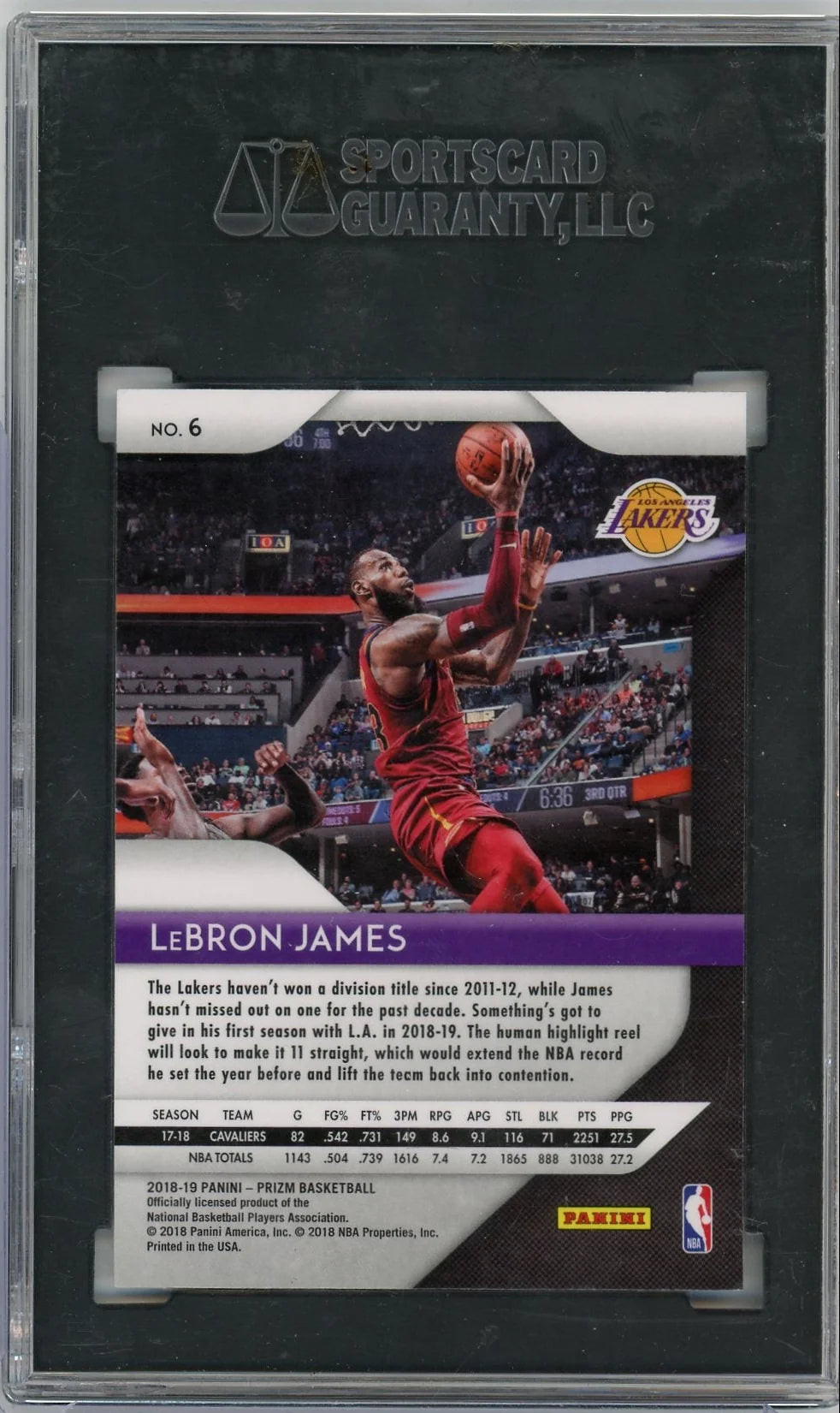 LeBron James 2018-19 Panini Prizm SGC 10