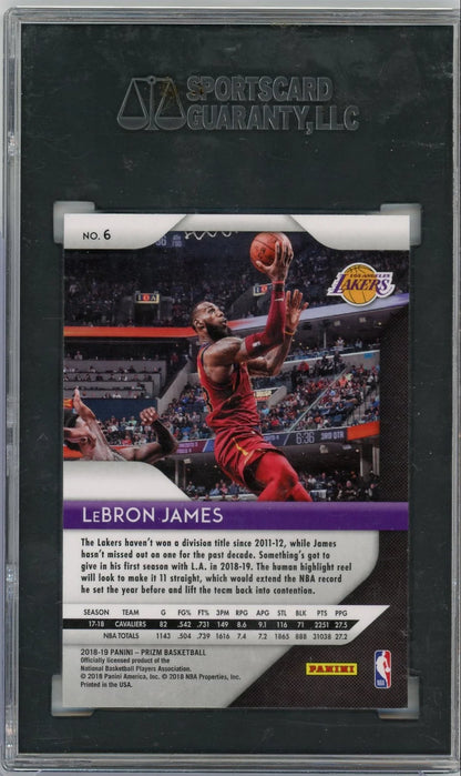 LeBron James 2018-19 Panini Prizm SGC 10