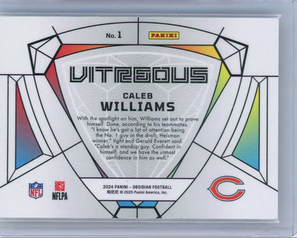 Caleb Williams  2024 Panini Obsidian Vitreous Case Hit SSP