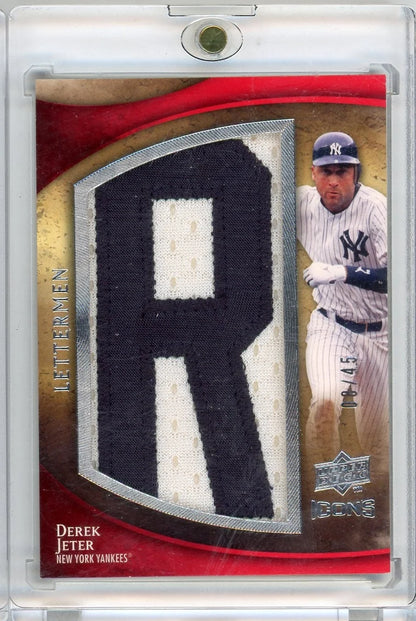 Derek Jeter 2009 Upper Deck Icons Letterman "R" #'d 08/45