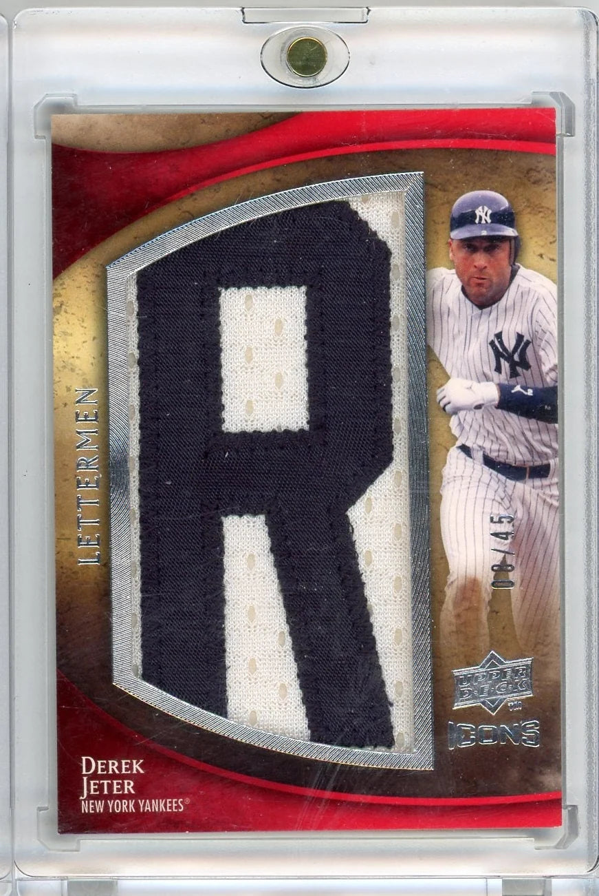 Derek Jeter 2009 Upper Deck Icons Letterman "R" #'d 08/45