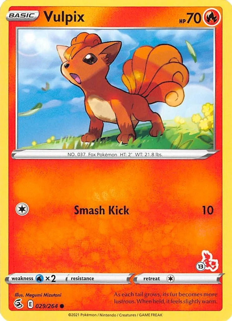 Vulpix - 029/264 (#13 Cinderace Stamped) (029/264) (Battle Academy 2022) (BA22)