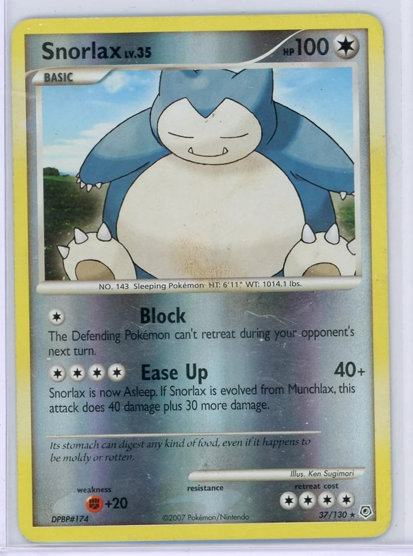 Snorlax Pokémon Diamond & Pearl Reverse Holo #37/130 (MP)