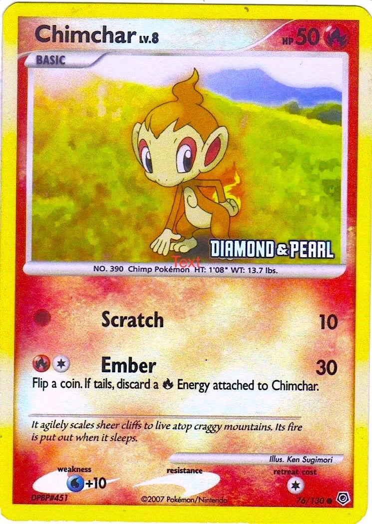 Chimchar - 76/130 [Diamond & Pearl] (076/130) (Burger King Promos) (BKP)