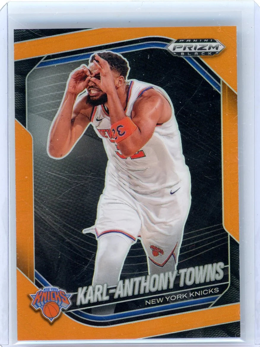 Karl-Anthony Towns 2025 Panini Prizm Orange Prizm #'d 11/49