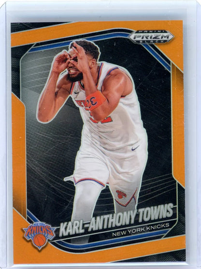 Karl-Anthony Towns 2025 Panini Prizm Orange Prizm #'d 11/49