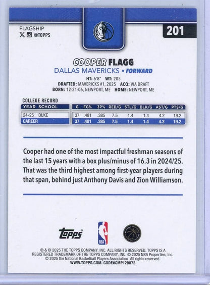 Cooper Flagg 2025-26 Topps Sand Glitter Holo Foil RC