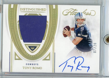 Tony Romo 2022 Panini Flawless Football Distinguished Patch Autograph #'d 07/20