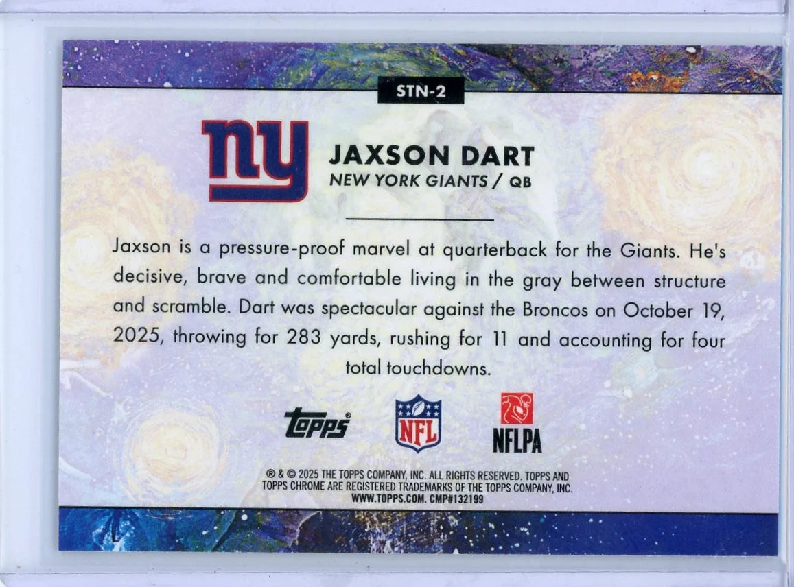 Jaxson Dart 2025 Topps Cosmic Chrome Stars in the Night Rookie