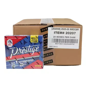 2025-26 Panini Prestige EFL Soccer Hobby Preferred 20 Box Case