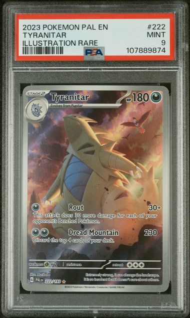 Tyranitar Pokémon Paldea Evolved Illustration Rare #222/193 PSA 9