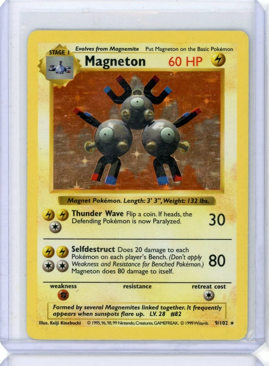 Magneton 1999 Pokemon Base Set Shadowless holo #9/102 MP/HP