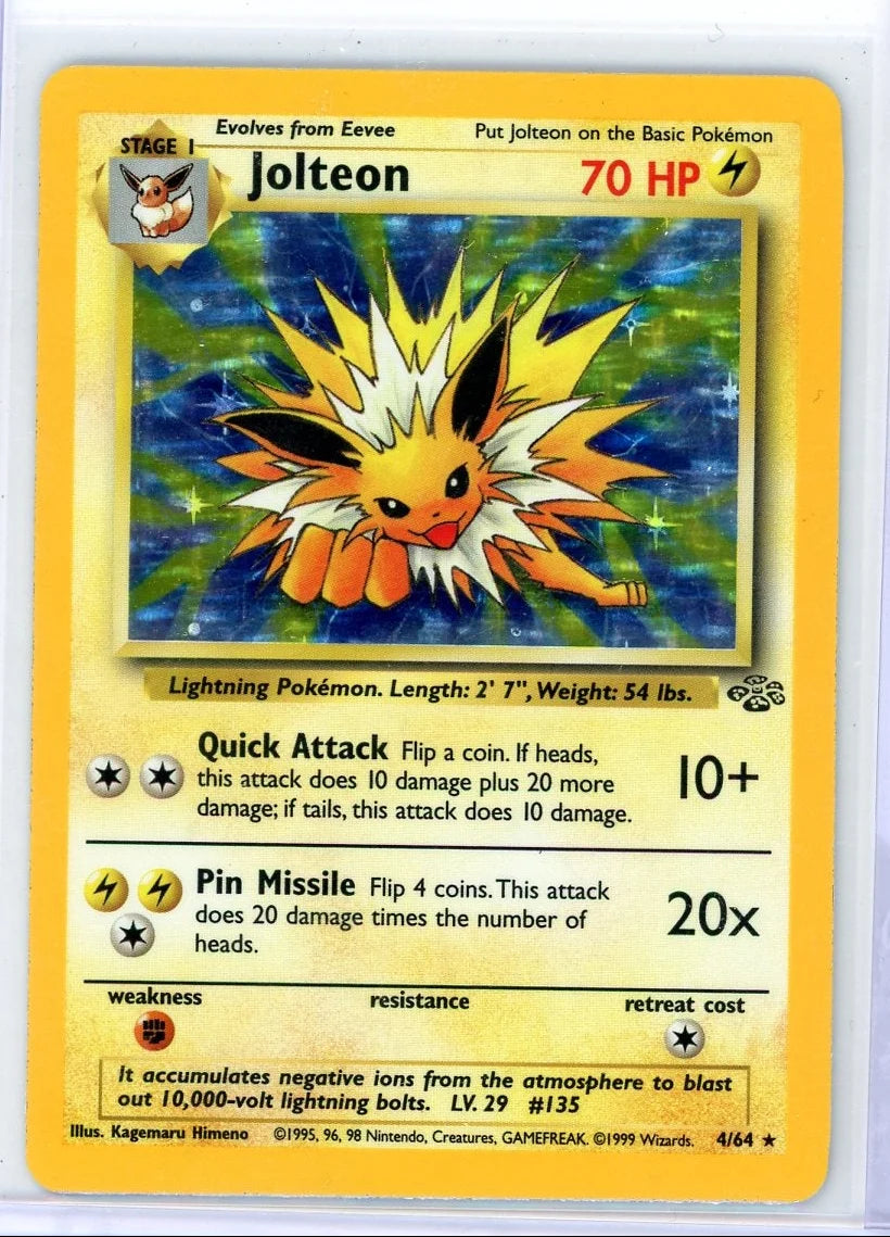 Jolteon 1999 Pokemon Jungle holo #4/64