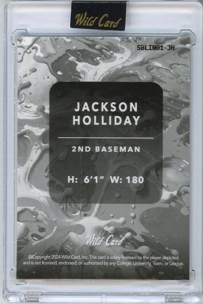 Jackson Holliday 2024 Wild Card Splat Baseball Lava Green Rookie #'d 2/2