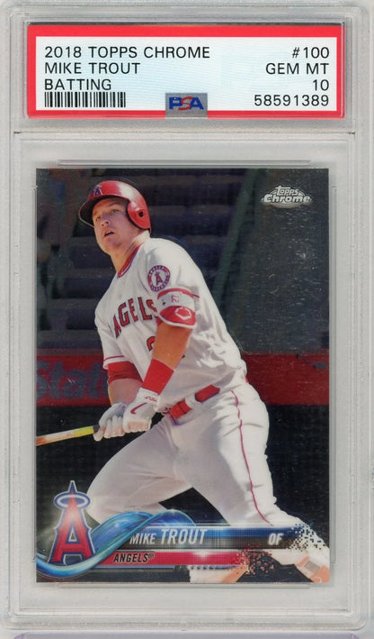 Mike Trout 2018 Topps Chrome Batting PSA 10
