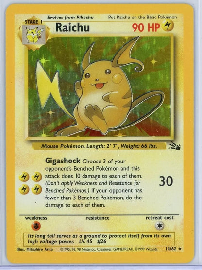 Raichu Pokémon Fossil Holo #14/62