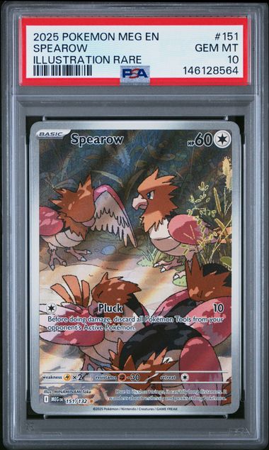 Spearow Pokémon Mega Evolution Illustration Rare #151/132 PSA 10