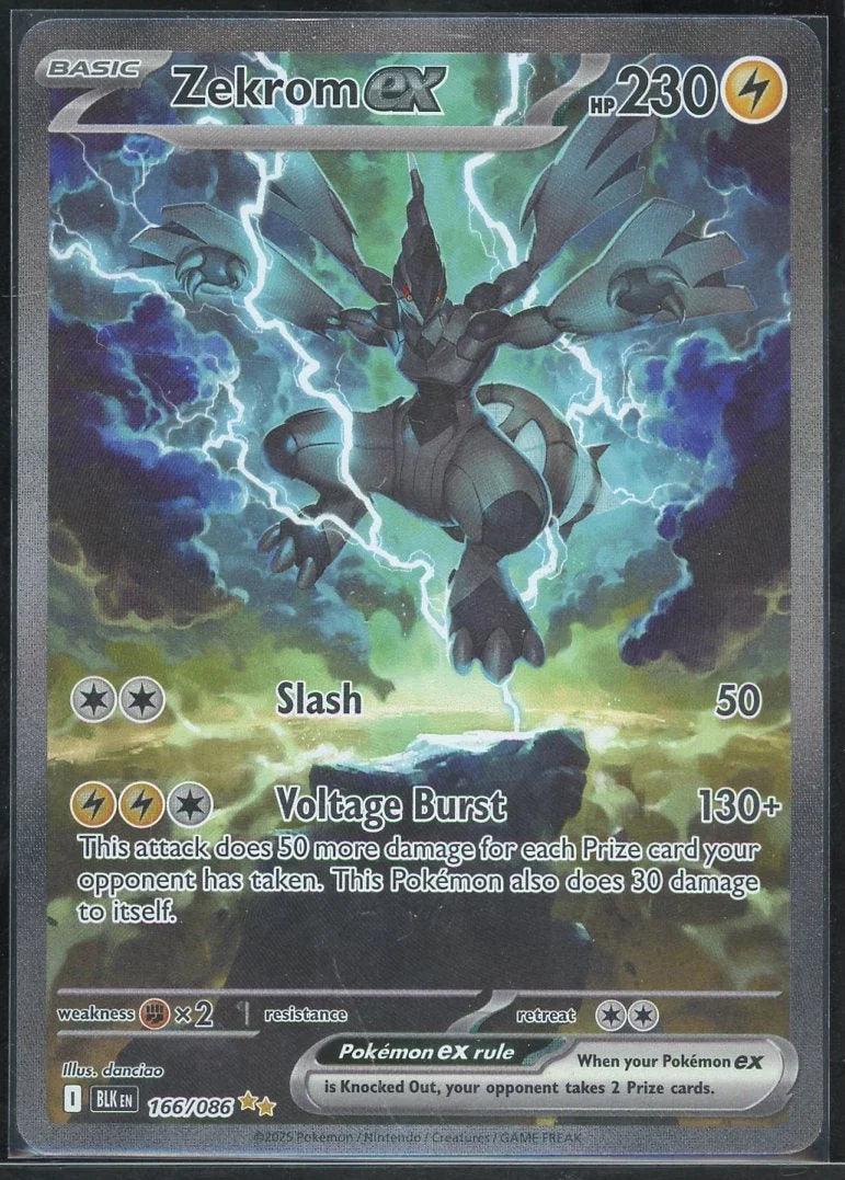 Zekrom ex Pokémon Black Bolt Special Illustration Rare #166/086