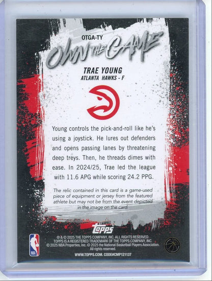 Trae Young 2025-26 Topps Own the Game Jersey Relic