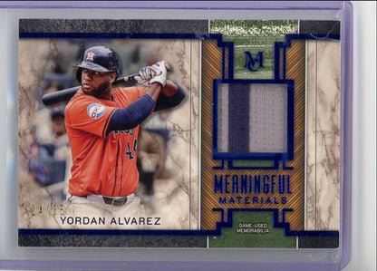 Yordan Alvarez 2025 Topps Museum Collection Meaningful Material Blue #'d 24/35