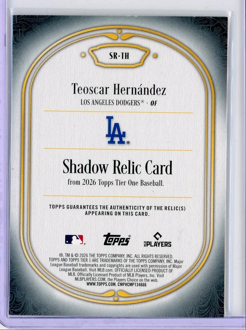 Teoscar Hernandez 2026 Topps Tier One Shadow Relic #SR-TH #'d /25