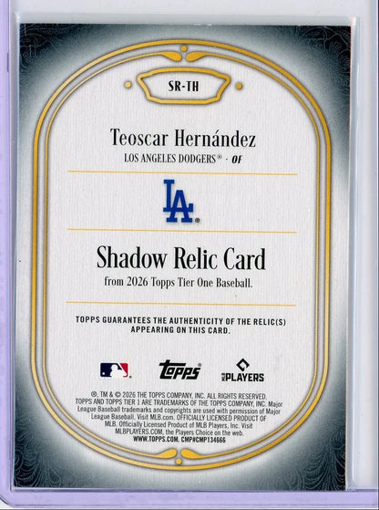 Teoscar Hernandez 2026 Topps Tier One Shadow Relic #SR-TH #'d /25