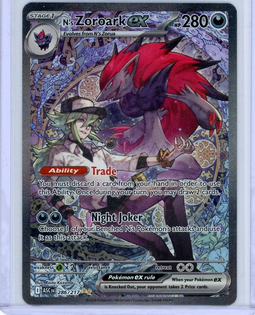 N's Zoroark ex 2026 Pokémon Ascended Heroes Special Illustration Rare #286/217