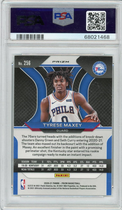 Tyrese Maxey 2020 Panini Prizm Silver Prizm rookie card PSA 10