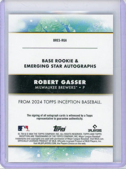 Robert Gasser 2024 Topps Inception Rookie Autograph #'d 1/1