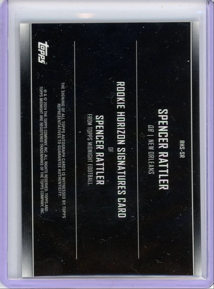Spencer Rattler 2024 Topps Midnight Rookie Horizon Signatures Auto RC Orange #'d 09/50