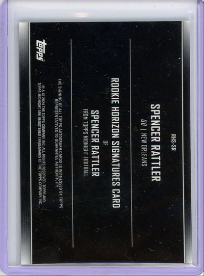 Spencer Rattler 2024 Topps Midnight Rookie Horizon Signatures Auto RC Orange #'d 09/50