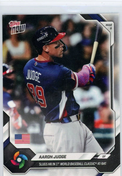 Aaron Judge 2026 Topps NOW 'Slugs HR in 1st WBC At-Bat' WB8