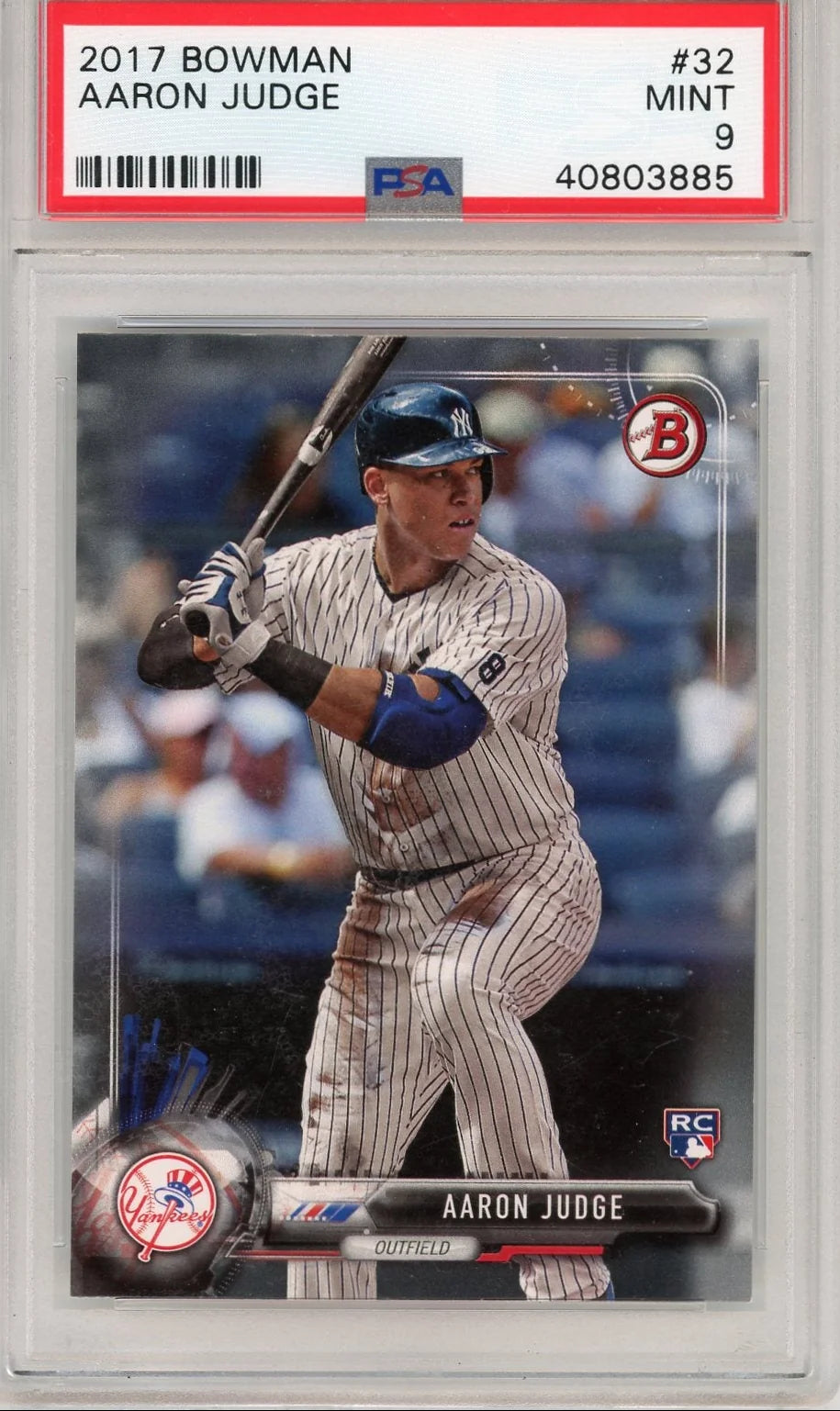 Aaron Judge 2017 Bowman rookie card PSA 9