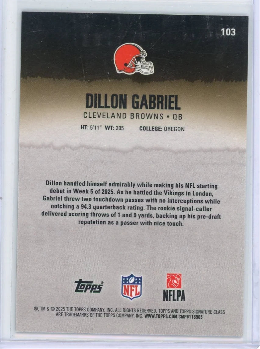 Dillon Gabriel 2025 Topps Signature Class blue RC #'d 2/5