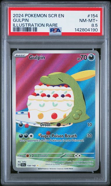 Gulpin Pokémon Stellar Crown Illustration Rare #154/142 PSA 8.5