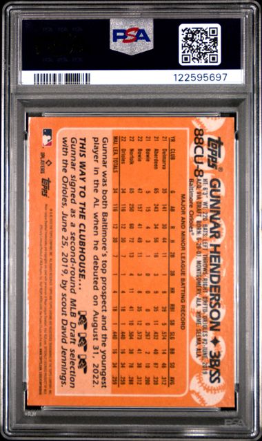 Gunnar Henderson 2023 Topps Chrome Update 1988 Topps Refractor PSA 10