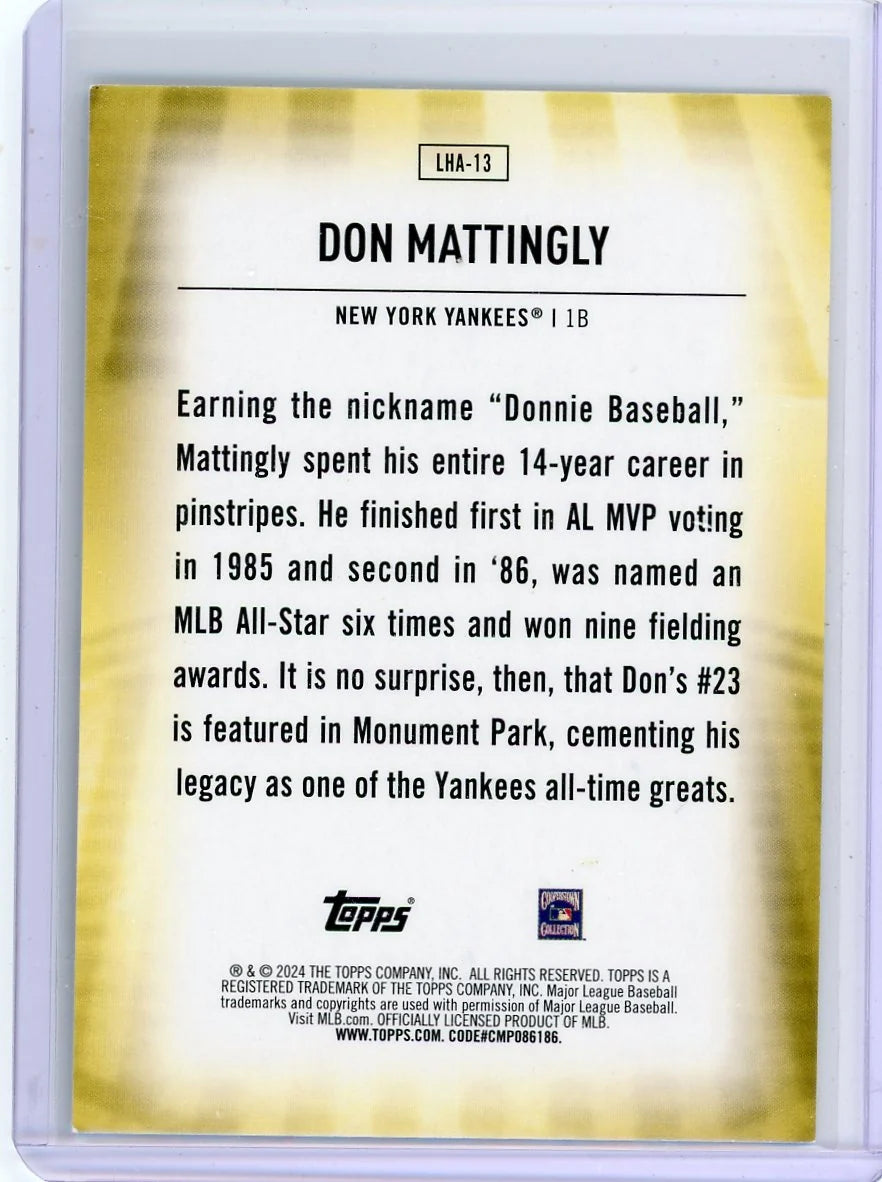 Don Mattingly 2024 Topps Update Home Field Advantage