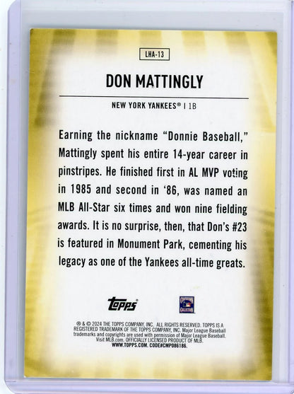Don Mattingly 2024 Topps Update Home Field Advantage