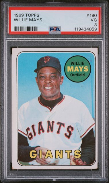 Willie Mays 1969 Topps #190 PSA 3