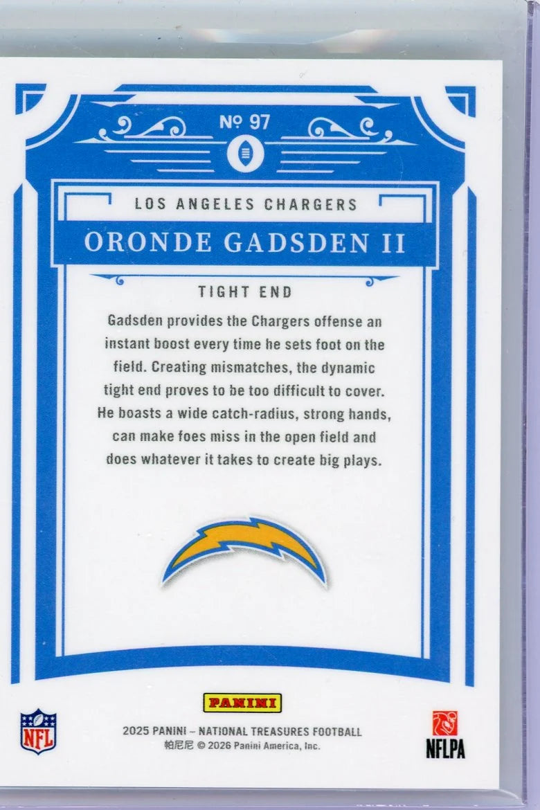 Oronde Gadsden II 2025 Panini National Treasures RC #'d 68/99